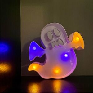 Halloween Ghost Shaped Purple and Orange Light Decor